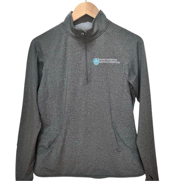 Sport-Tek Tops - Sport-Tek Massachusetts General Hospital Half Zip Gray Logo Shirt. Top. Medium.